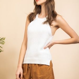 NWT Halter Neck Sleeveless Knit Top